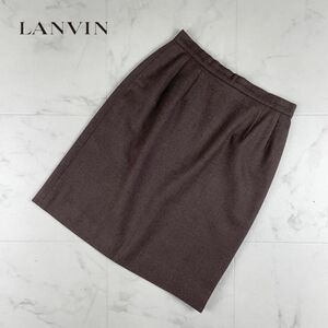 美品 LANVIN Collection ランバンコレクション フレアスカート 膝丈 裏地あり 茶色 ブラウン サイズ40*BC991