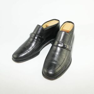 美品 spartacus calzature di lusso サイズ6 24.5 ローファー 革靴 メンズ 本革 レザー 黒 ブラック/AC307