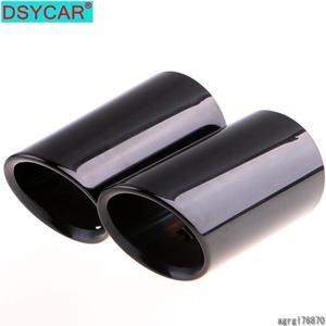  all-purpose muffler cutter Audi Volkswagen black 2 piece set stainless steel 2 pipe out exhaust toA1 A3 A4 TT Passat 