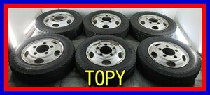 ■中古タイヤホイール■　TOPY 17.5インチ 6J +120 5H 203.2 HB146 DUNLOP SPLT50 215/70R17.5 118/116L LT 6本 激安 送料無料 J718