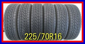 ■中古タイヤ■ 225/70R16 117/115L LT BRIDGESTONE DURAVIS M804 6本セット トラック等 夏タイヤ オンロード 激安 送料無料　A708