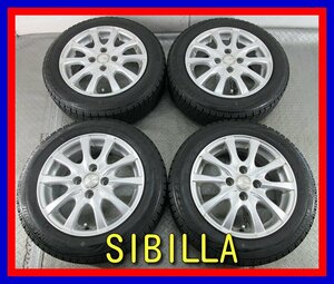 ■中古タイヤホイール■　SIBILLA NEXT IR-Z 14インチ 5.5J +42 4H 100 BRIDGESTONE VRX 155/65R14 75Q ST 激安 送料無料 J719