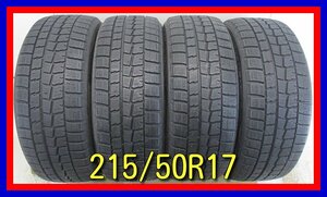 ■中古タイヤ■　215/50R17 91Q DUNLOP WINTERMAXX WM01 ステップワゴン レヴォーグ等 冬タイヤ スタッドレス 激安 送料無料 A657