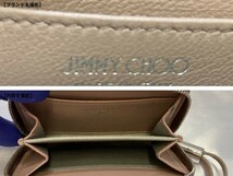 ★☆ JIMMY CHOO ジミーチュウ コインケース NELLIE レザー ピンク ベージュ系 ラウンド ファスナー スタッズ 小銭入れ ★☆_画像6