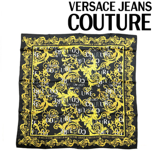 Versace Jeans Couture Vers и Versa Surchae Scarf логотип Barocco Print Silk Black 74HA7H02-ZG151-G89