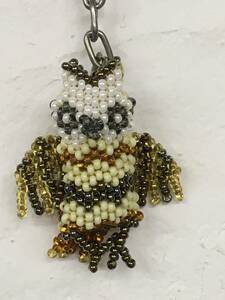 Art hand Auction Beads Keychain Owl Owl Beads Amigurumi Beadwork Beadwork Handmade Stuffed Toy Charm T, beadwork, Finished product, others