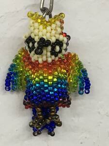  beads key holder .... owl . beads knitting beadwork beads Work hand made soft toy charm 