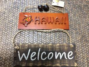  Hawaiian дерево автограф plate HAWAII WELCOME интерьер 