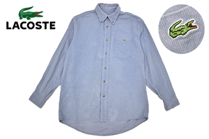 Y-5507*LACOSTE Lacoste * голубой бледно-голубой wani вышивка маленький . вельвет длинный рукав кнопка down рубашка грудь 95cm S