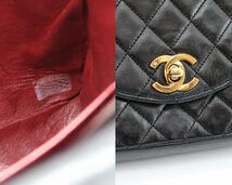 1円 ■シール 有 ■ CHANEL シャネル マトラッセ シングルフラップ チェーン ショルダーバッグ 22 黒 ターンロック ゴールド金具 B1202_画像9