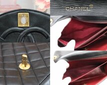 1円 ■シール 有 ■ CHANEL シャネル マトラッセ シングルフラップ チェーン ショルダーバッグ 22 黒 ターンロック ゴールド金具 B1202_画像10