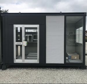 CT42J mat black color unit house container house 6 tatami 9.47 flat rice room arrangement modification free house size 4510x 2350 three . Fronte a