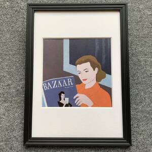 ■和田誠 『映画 裏窓』A4サイズ 額入り 貴重イラスト 印刷物 ポスター風デザイン 額装品 アートフレーム インテリア