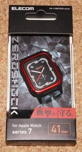 ★新品★ELECOM Apple Watch series 7/8 41mm ZEROSHOCK ゼロショックケース レッド