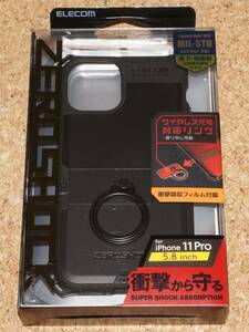 ☆新品★ELECOM iPhone11 Pro ZEROSHOCK ゼロショック リング付き ブラック