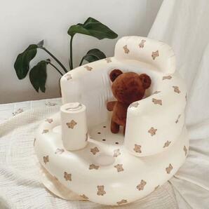 ベビー シャワーチェア ベビーバス 赤ちゃん 座椅子 クマ柄 韓国 お風呂の画像1