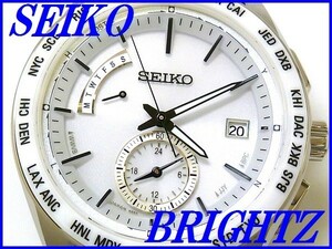 ☆ Новый подлинный продукт ☆ "Seiko Brightz" Seiko Briet World Time Solar Radio Watch Men's Saga165 [БЕСПЛАТНАЯ ДОСТАВКА]