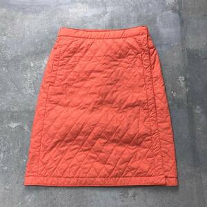 XL 防風◆ユニクロ UNIQLO ウォームイージー リバーシブル ウォームイージースカート 中綿 キルティング 巻きスカート スカート オレンジ