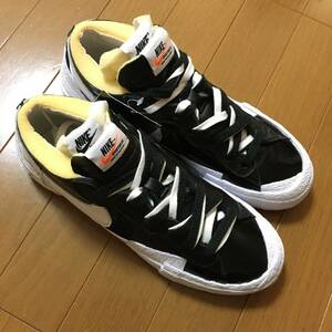 NIKE BLAZER LOW ナイキ ブレザー ロー SACAI サカイ ブラックパテント スニーカー 25cm コラボ