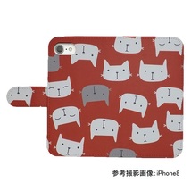 iPhone12 mini　スマホケース 手帳型 プリントケース 猫 ネコ cat イラストアニマル パターン_画像2