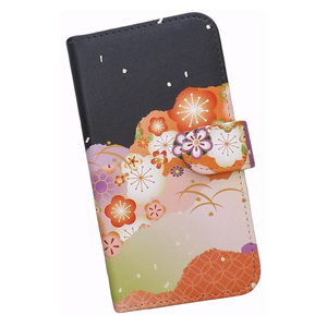 AQUOS【SIMフリー】　スマホケース 手帳型 プリントケース 和柄 花柄 梅 桜 菊