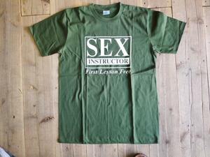 No4【お笑いTシャツ】SEX INSTRUCTOR セックスインストラクター　Mサイズ色D,GREEN★