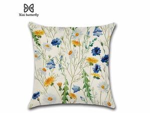  new goods pillowcase 45*45cm floral print flower pattern linen atmosphere interior decoration 