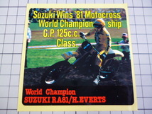 SUZUKI Wins '81 Motocross ステッカー (99×95mm) SUZUKI RA81 H.EVERTS スズキ モトクロス_画像1