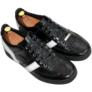 DIOR HOMME ディオールオム★レーザースニーカー 40.5=25.5 ローカットスニーカー パテントレザー エナメル ブラック メンズ i-203の画像2