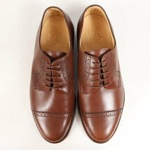 Paraboot パラブーツ パンチドキャップトゥ カーフレザー シューズ ブラウン 7 靴 革靴 短靴 フォーマル オフィス フランス製 ブランド_画像4