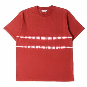 美品 COOTIE クーティー タイダイ染め ボーダー クルーネックTシャツ Tie-Dye S/S Tee 18SS ディープレッド M トップス カットソー 半袖