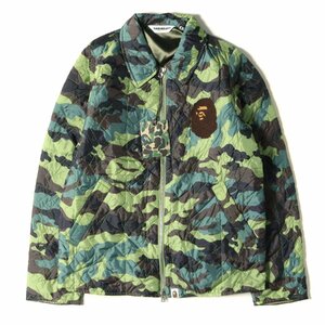 新品 A BATHING APE ア ベイシング エイプ STAキルティング 猿 迷彩 スーベニアジャケット グリーンカモ S カモフラ アウター ブルゾン