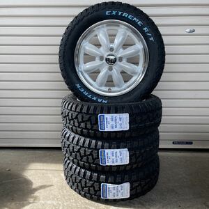 ララパームCUP2◆マックストレック◆165/65R14◆ホワイトレターエブリィハイゼットアトレーハスラー　軽トラ軽バン　4本　パールホワイト