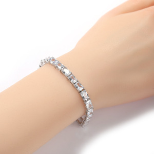 [ cheap ]1 jpy ~ very thick flat Miami chain bracele bangle 18KGP men's lady's high quality feeling of luxury birthday white gold new goods 