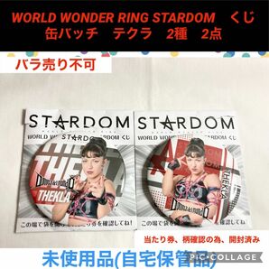 スターダム　くじ　WORLD WONDER RING STARDOM 缶バッジ　テクラ　2種　2点　女子プロレス　プロレス