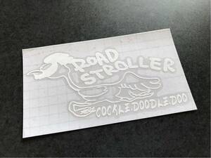 送料無料♪ ROAD STROLLER ステッカー 左向き 白色 US アメ車 旧車 トラック 世田谷ベース ハーレー カブ エアフォース ステンシル