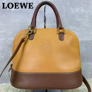 1円〜 LOEWE ロエベ ブガッティ  ハンドバッグ トートバッグ  ショルダーバッグ 斜め掛け 2way アナグラム バイカラーの画像1