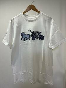 美品 COACH パッチワーク ホース&キャリッジ Tシャツ L / コーチ Tee C9621 Men's メンズ