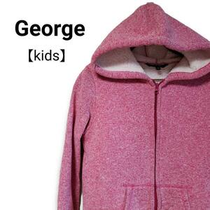 Geoge Kids blanket ground front pocket protection against cold Zip up Parker George pink middle boa lady's 