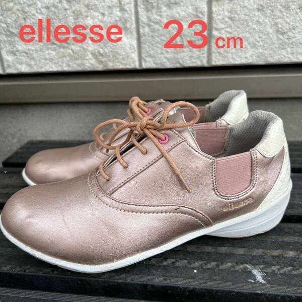 ellesse ウォーキングシューズ 23cm タウンシューズ パールピンク シルバーピンク オシャレ 普段履き