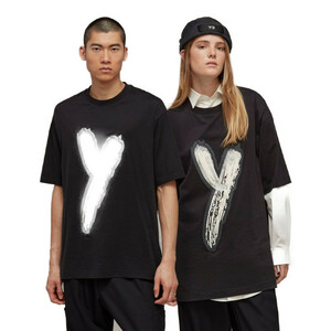 Y－３ ワイスリー グラフィックロゴ半袖Ｔシャツ ショートスリーブＴシャツ ストリートファッション メンズ MENS HY1271 BLACK XL