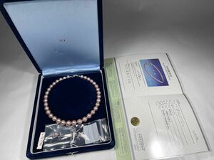真珠ネックレス 真珠鑑別鑑定書付 大粒真珠玉10.1-13.1mm 大き目非常に存在感があり、お色味も華やかな印象です。