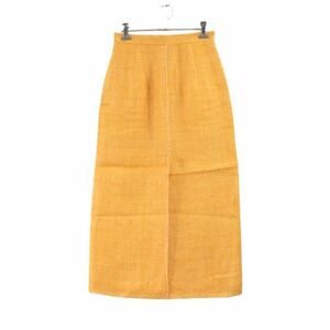 AURALEE オーラリー 20SS LINEN DOUBLE FACE FRINGE SKIRT リネンダブルフェイスフリンジスカート 0 イエロー