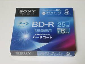 新品 未開封品　ソニー SONY　5BNR1VGPS6　録画用 BD-R ハードコート　25GB （片面1層）　1-6倍速　インクジェットプリンター対応　５枚入