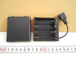 （管ZB0014）電池ＢＯＸ「1.5V　単三電池４本」　USB端子