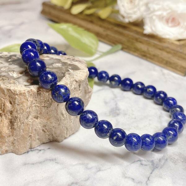 【E5191】ラピスラズリ＊黄鉄鉱＊パイライト＊6㎜＊ブレスレット＊Lapis lazuli＊bracelet