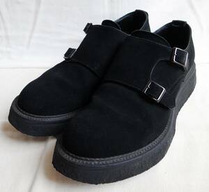 KIDS LOVE GAITE Kids Rav gate double monk strap Raver sole suede black UK7 thickness bottom shoes boots 