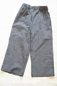 pn5 summer black pto pants 7 minute pants ... silver chewing gum check black black L waist rubber 69-77. lady's reverse side less stock disposal 