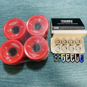 Carver CarVer,YOW, long skateboard correspondence 70*51mm soft Wheel ABEC11 bearing, spacer attaching profit set red color 