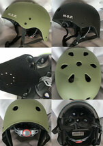 JWBA認定品 超軽量W.S.P.ウォータースポーツ用ヘルメット カーキ Mサイズ スケボーシェイプ_画像2
